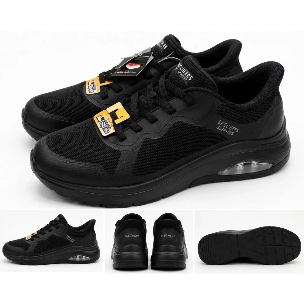 Skechers Men's 11 Wide Hands Free Slip-ins Uno Flex-EZ Air Black
